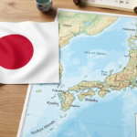 Japan Map with flag